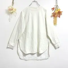 スクロール【L】裏起毛 チュニック丈 スウェット トレーナー フィッシュテールのサムネイル