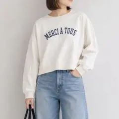 COMME CA ISM スウェット トレーナー ロゴ 薄手 ホワイト 9号 M