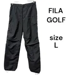 FILA GOLFフィラゴルフロゴ入り黒防寒パンツ メンズウェア