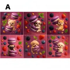 グルメ犬トイプードル柄パネル生地　ハンドメイド