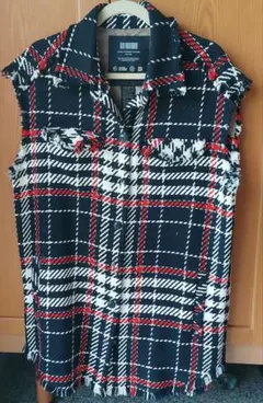 DOUBLE STANDARD CLOTHING チェック柄ノースリーブベスト