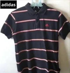 adidas アディダス ポロシャツ ボーダー ブラック レッド M オシャレのサムネイル
