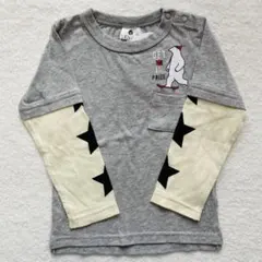 【最終価格】くま　スケボー　Tシャツ　長袖　90サイズ　エスケープ　シシュノン