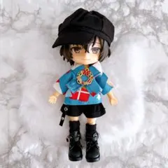 ★ねんどろいどどーる　服　Tシャツ　襟付き　2way　ドール服　クリスマス　水色