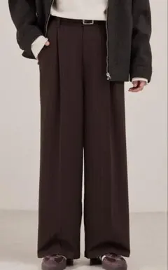 EMMA CLOTHES TRストレッチスーツ地 ワイドパンツ/スラックス