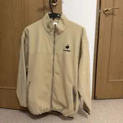 フリースジャケット ベージュ ジップアップ