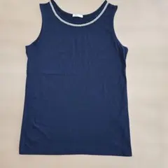 CINEMA CLUB ビジュー付き タンクトップ ネイビー Mのサムネイル