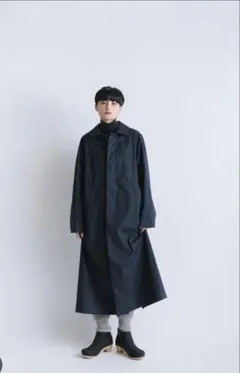 YAECA ステンカラーコートNAVY ロング