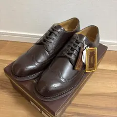 新品！エドワードヒル　本革ビジネスシューズ　ウイングチップ　ダークブラウン