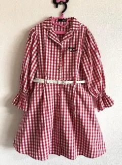 jenni love 赤と白のギンガムチェック ワンピース　140サイズ