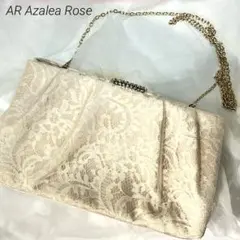 【美品】パーティーバッグ レースシフォン　クラッチ チェーン付 2way 結婚式