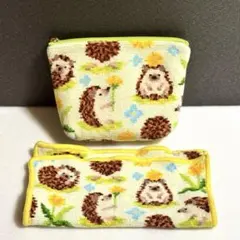 中古 ラブラリー バイ フェイラー チクチクハリネズミ ハンカチ & ポーチ 大