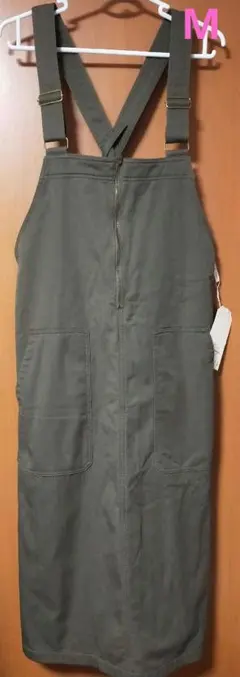 新品タグ付き☆ロゴスデイズ☆表生地綿100%裏起毛ジャンパースカート☆カーキМ