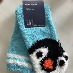GAP コージーソックス ペンギン柄 水色 1足のサムネイル