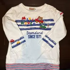 【未着用】MIKI HOUSE ストライプ長袖カットソー 90cm