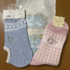 tutu anna 花柄 チェック柄 ソックス 2足セット