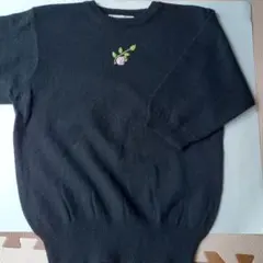 レディース　セーター　黒　ニット　七分袖　Lサイズ　ブラック