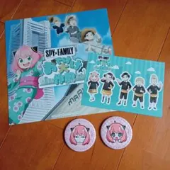 SPY×FAMILY アーニャ　缶バッジ2個　ステッカー,台紙