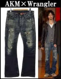 【水嶋ヒロ着用】AKM×Wrangler ブーツカットフレアデニム　Mのサムネイル