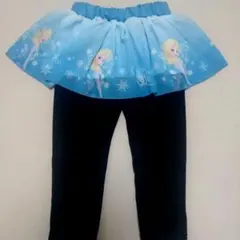 西松屋　スカート付きパンツ　裏フリース　ボトムス　エルサ　アナ雪　100 冬