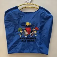 PEANUTS スヌーピー 刺繍 トートバッグ ブルー