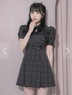 pium ダブルベルトカットアウトワンピース pium ダブルベルトカットアウトワンピース ブラックチェック - メルカリ