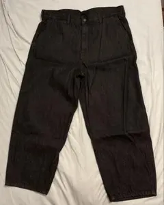 ユニクロ ワイドテーパードジーンズ XL ブラック