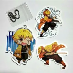 鬼滅の刃 アクリルキーホルダー 我妻善逸 ステッカー シール まとめ売り