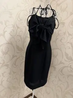WEBEL リボン付き　黒いスリップドレス　Ｍ
