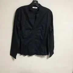 renoma レノマ レディース長袖ブラウス　ブラック綿100%●サイズ LLのサムネイル
