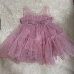 ピンク チュールドレス リボン付き　90cm