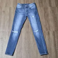 Size22【UNIQLO】ウルトラストレッチ　スキニーデニム　ダメージ加工