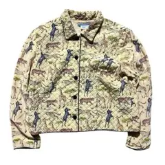 ✨一点物✨【vintage】長袖 シルク100% シャツ アニマル柄 総柄