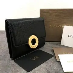 未使用BVLGARI ブルガリ セルペンティ レザー二つ折り財布 ブラック 黒