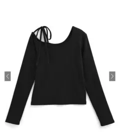 GRL グレイル リボンワンショルテレコリブトップス[gn310]