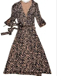 DIANE von FURSTENBERG シルク100% ラップワンピース