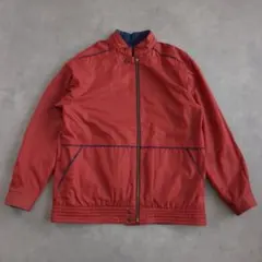 90s風 バイカラー 赤×紺 リバーシブル ナイロンブルゾン