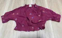BREEZE 花柄刺繍 ブラウス ボルドー 100