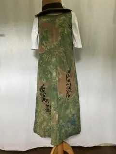 인디고 다이드 핸드라이터 타이다이 슬리브리스 드레스