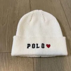 POLO ベビー ニット帽 ホワイト