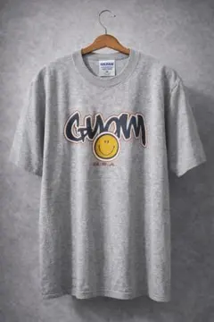 GILDAN ギルダン L グレー USAロゴ 半袖 プリントT ヘビーウェイト