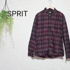SPRIT 長袖ネルシャツ 黒と赤のチェック