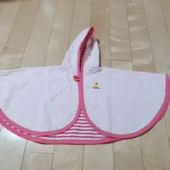baby ampersand フード付きポンチョ 80-90cm ピンク