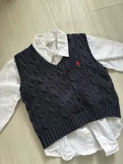 RALPH LAUREN ケーブルニット ベスト 18M H&M 白シャツ
