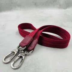 美品 ロンシャン ショルダーストラップ 紐 シルバー金具 ナイロン レッドのサムネイル