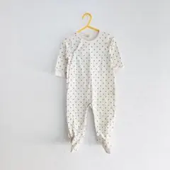 【美品】babyGap(70)足つきロンパース カバーオール ホワイトベージュ系