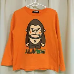 XLARGE KIDS ゴリラプリント 長袖Tシャツ オレンジ 110cm