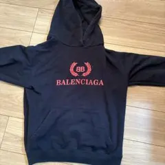 BALENCIAGA ロゴ刺繍 パーカー ブラック Lのサムネイル