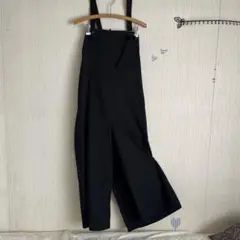 美品☆凄くお得になりました❣️綺麗な黒のサロペット・スカートパンツ