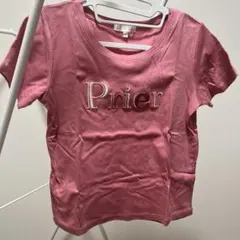 rienda Prier 刺繍Tシャツ ピンクのサムネイル